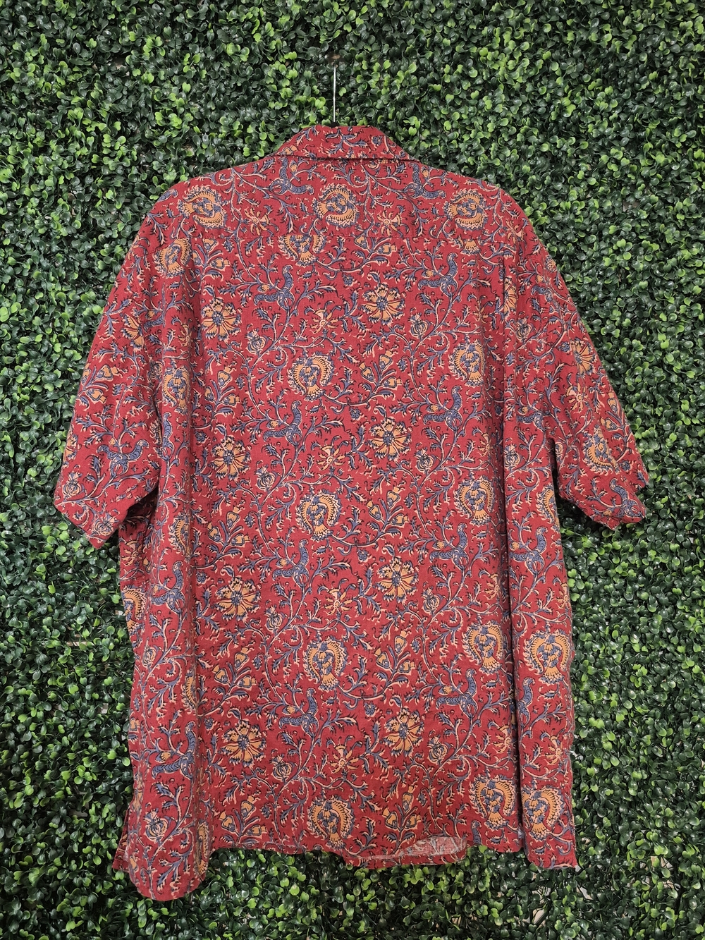 Orvis Red Floral Paisley Short-Sleeve Button-Down Shirt